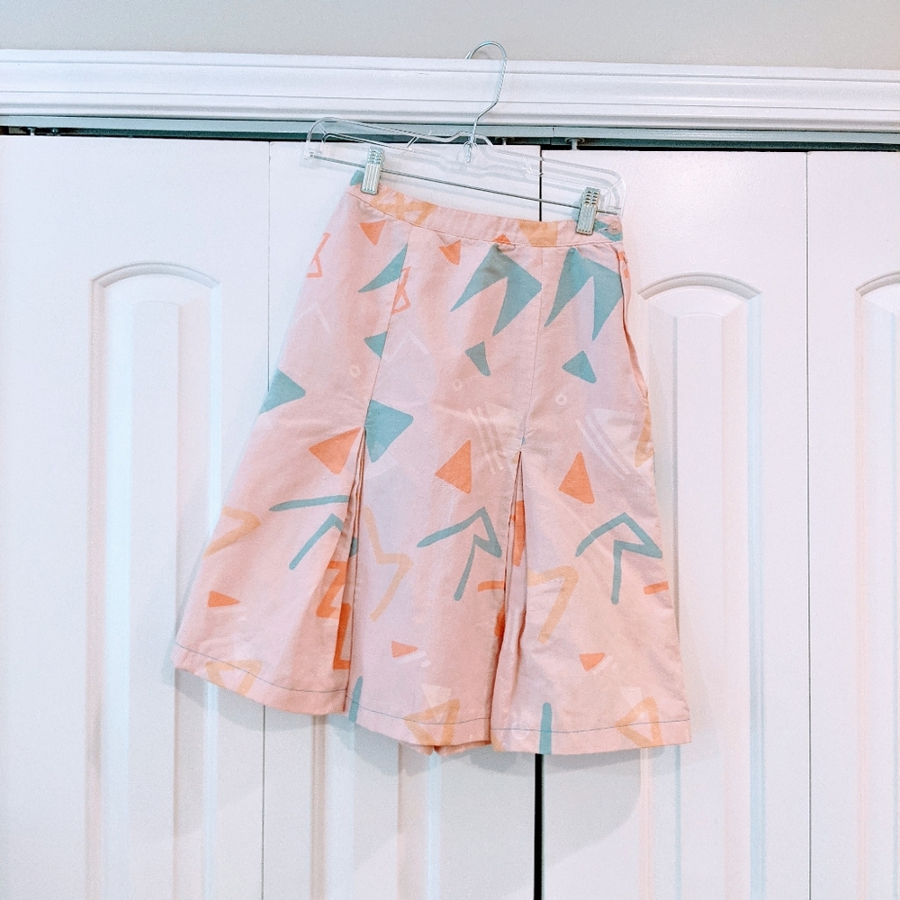 SOLD Vintage linen-cotton pleated skirt